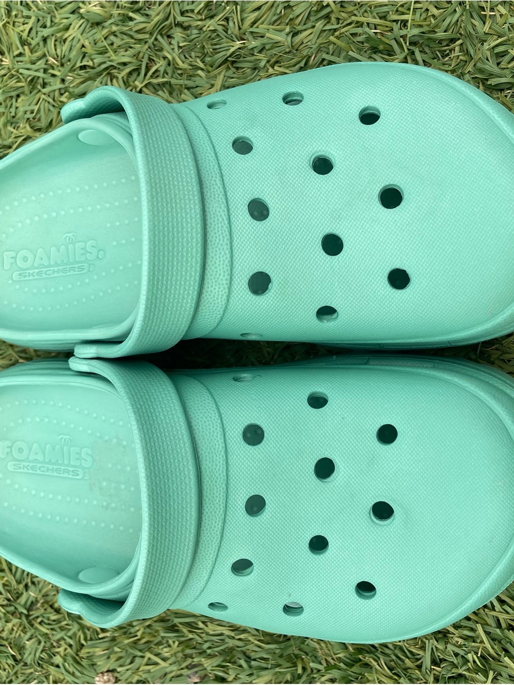 Skechers Foamies Slip-On Clogs in Aqua Green